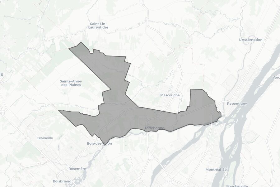 Terrebonne 2025 federal election riding boundaries map